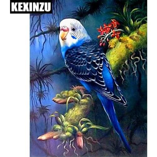 5D DIY diamond Painting -Blue parrot- Cross Stitch kits round resin diamond embroidery pattern home decor gift