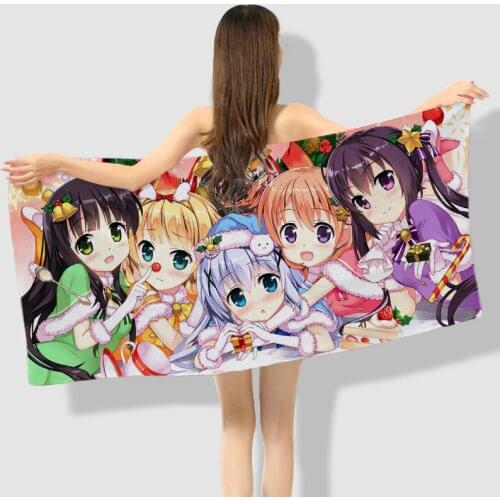Anime Manga Is the order a rabbit? Beach Towels Bath Towel 001