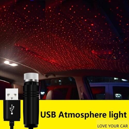 Car Ambient Light Car Starry USB ceiling light car indoor Star Sky Ceiling Projector Free Installation Atmosphere Lamp USB LED