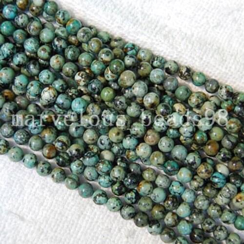 Free shipping Fashion Jewelry 6mm Natural Africa Howlite Ball Loose Beads 15.5" E0875