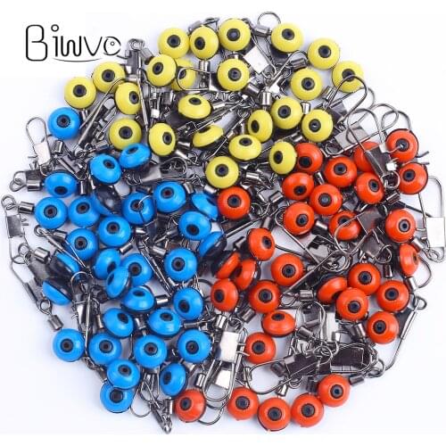 BIWVO 20Pcs/lot Fishing Tackle Connector Tools Equipment Goods For Fish Bait Supplies Space Bean Fishery Steel Snap Lure
