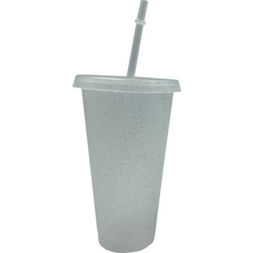50LB Powder Shiny Reusable Straw Cup with Lid Sequin Glitter Cup Coffee Juice Tea Mug
