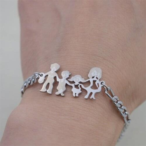 12pcs Family Of Four Father And Mother Boy Girl Bracelet