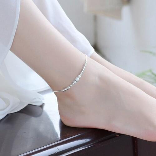 Cute 15 Balls Women Bracelets Jewelry Trendy Silver Plated Anklets Accessories For Girl Engagement Party Bijou Lady Gift