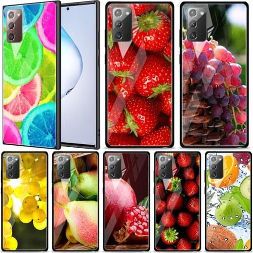 Summer Fruit Tempered Glass For Samsung Galaxy Note 20 Ultra 10 9 8 Plus Lite A70 A50 A40 A30 A20 A10 Phone Case