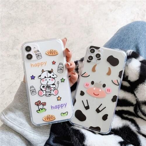 Cow High Quality Clear Phone Case for IPhone X XS XR XSMax 6 6S 7 7plus 8 8Plus Xs SE2020 12 11 Pro Max Soft TPU Fundas Coque