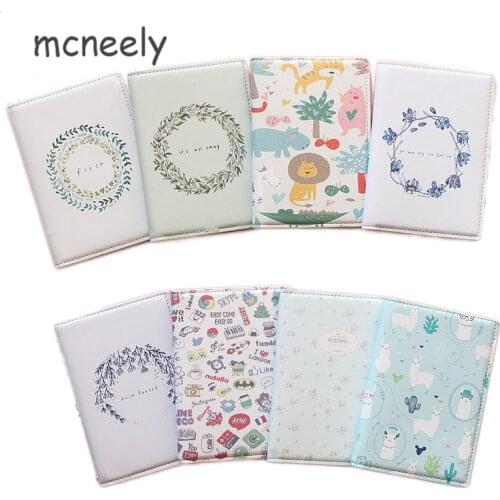 Mcneely Girls Cartoon Passport Cover Case Cartoon Travel Passport Holder Bag Girl Business Card Holder Purse Retro Card Wallet