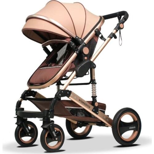 Baby stroller bi-directional high landscape light can sit reclining shock-absorbing folding four wheel stroller stroller