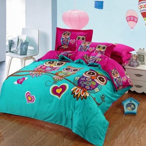 100% Cotton Children Playbed Three dimensional Owl Boy King Big Bed Sheet Bed Sheet Bed Cover and Pillow Cover