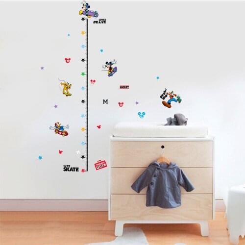 Disney Cartoon Mickey Height Measure DIY Growth Chart Ruler Wall Stickers Kids Room Home Decor Decals Diy Removable Posters