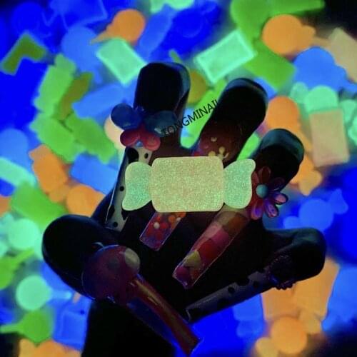 NAILS XL Glow In Dark Candy Kawaii Mix Charms Resin Gems Flower/Crown/ Cherry /Fruit 3D Nail Art DIY Accessories Manicure 20PCS