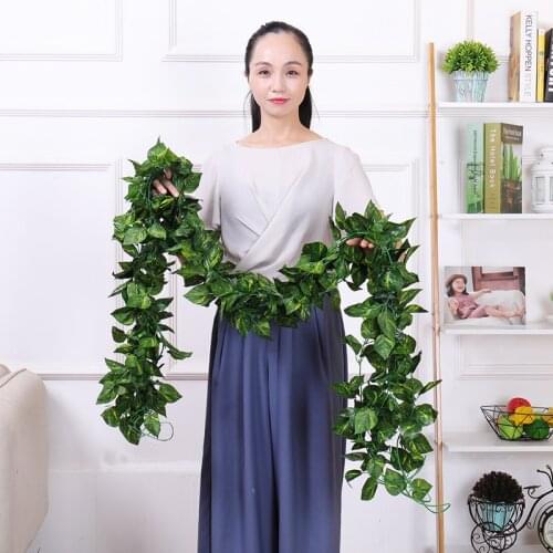 230CM Artificial Plants Creeper Hanging Ivy Leaf DIY Silk Grape Vine Hanging Garland Home Garden Wedding Decor Rattan String