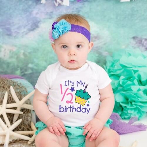 One Half Birthday Infant Bodysuits Baby Its My 1/2 Birthday Print Romper Jumpsuit Outfits Onesie Cute Boys Girls Gift Clothes