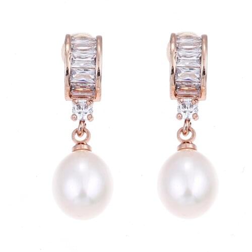 Lureme Luxury Cubic Zircon with Freshwater Pearl Drop Earrings for Women and Girls Wedding Party Jewelry Earing (er005424)