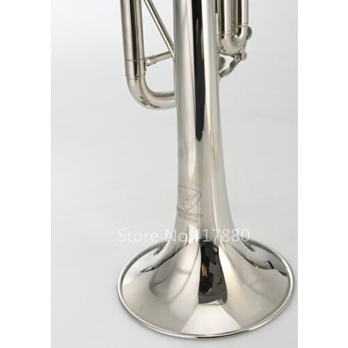 MARGEWATE Brass Nickel Plated Bb Trumpet New Arrival B Flat Performance Musicla Instrument B Flat Trumpet with Mouthpiece Case