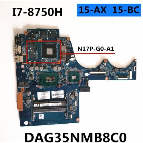 FOR HP 15-AX 15-BC Series Laptop Motherboard I7-8750H GTX1050 DAG35NMB8C0 L22039-001 L22039-501 L22039-601