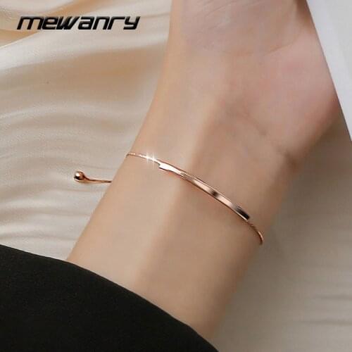 Mewanry Minimalist 925 Sterling Silver Bracelets 2021 Trend Elegant Adjustable Beads Party Jewelry Lover Gifts Girls Accessories