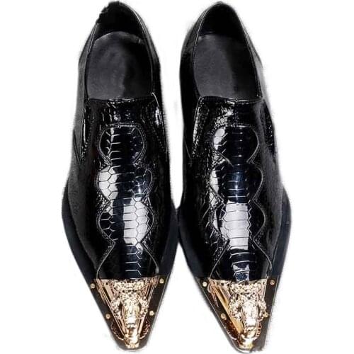 Ntparker British Style mens shoes high Increased italian dress shoes patent genuine leather wedding dance shoes for men, EU38-46