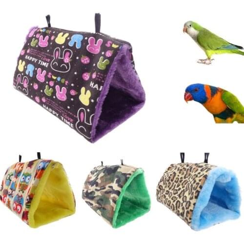 Soft Plush Snuggle Hanging Cave Home Parrot Swing Toy Cage Hammock Pet Bird Bunk Bed