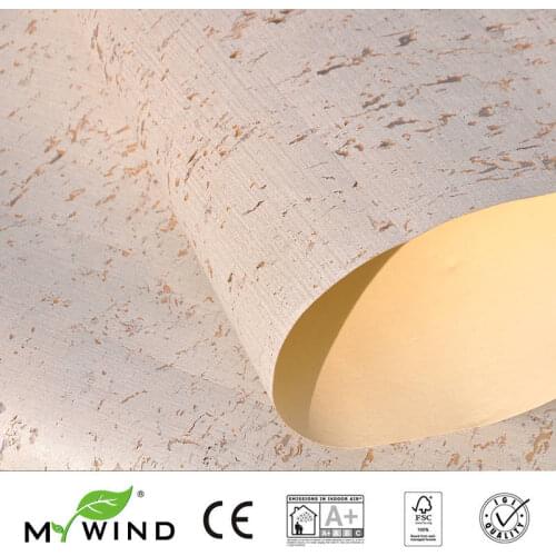 MYWIND 0.91*5.5M/Roll Natural Beauty Blanc de Blanc White Luxury 100% Material 3D Design Home Decor Cork Wallcoverings