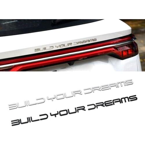 3D Build Your Dreams Car Fender Side trunk Nameplate Decal Emblem Badge Sticker