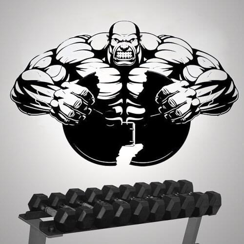 Gym Wall Decal fitness Workout Art Vinyl wall Stickers gym motivation crossfit removable art mural HJ1302