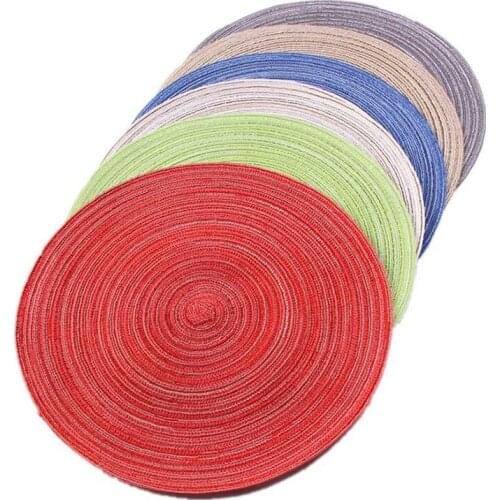 New 6 Round Woven Placemat, High Temperature Resistant Non-Slip Placemat, 11 7/8 Inch Diameter Washable Placemat