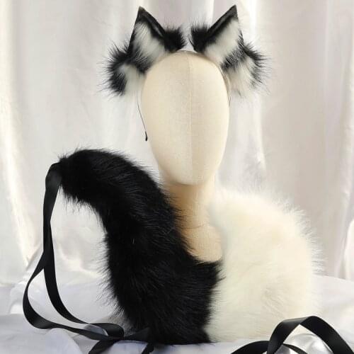 New Black Wolf Wolves Eras Hairhoop Tail Set Cosplay Prop Anime Game Halloween Costume Accessories Handmade Work