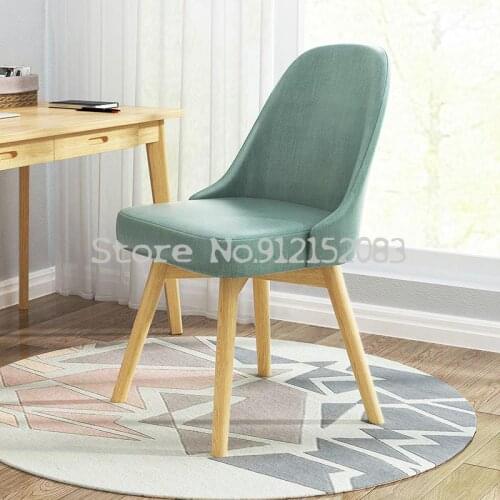 Dining chair home backrest net red makeup chair small apartment dining chair Nordic simple light luxury solid wood leg dining
