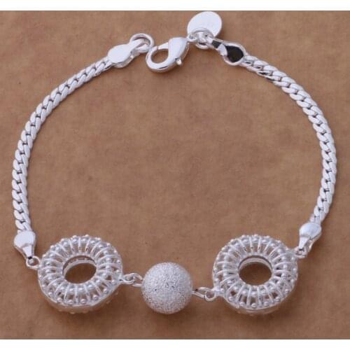 SL-AH198 Wholesale Silver Color Gift Women Lady Nice High Quality Fashion Jewelry Double Hollow /bjeakala Aidaizka
