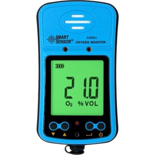 Handheld Oxygen Monitor O2 Gas Detector Analyzer 0-30%VOL Smart Sensor AS8901