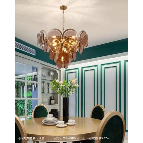 Postmodern creative soot glass living room chandelier Art bedroom restaurant designer model room Hong Kong chandelier