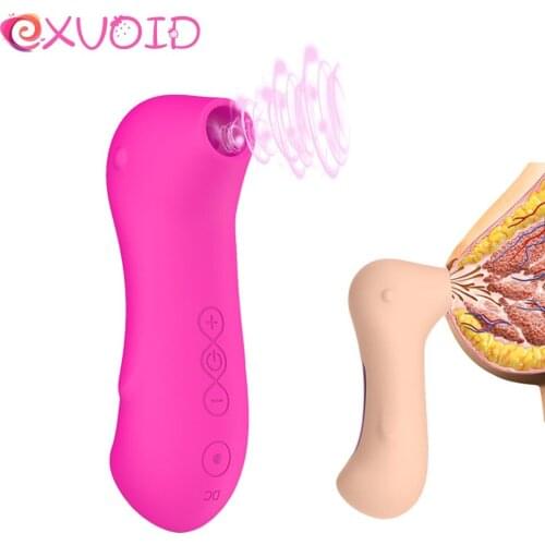 EXVOID Nipple Sucker Breast Massager Strong Vibration Oral Sex Toys for Women Clitoris Stimulate Silicone Sucking Vibrator