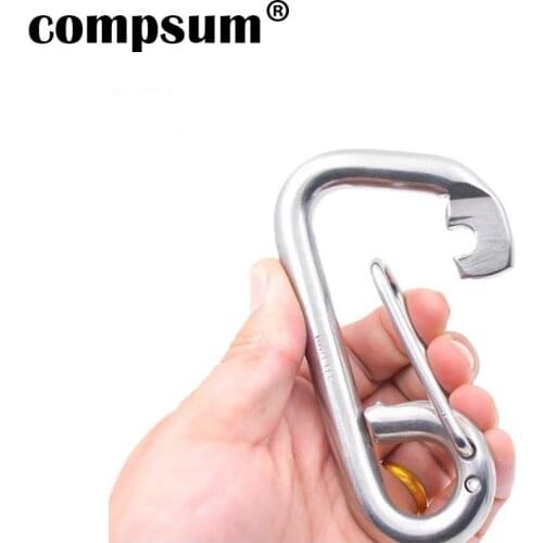 Stainless Steel Spring Keychain Classic Simple Carabiner Portable Gadget Metal Buckle Hook Keychain Gifts