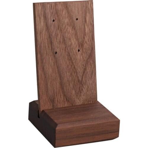 Rectangular High-End Walnut Jewelry Display Stand Shelf Four Holes for Rings Earring Storage Necklace Selling Individual Use