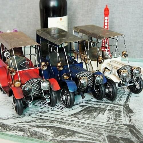 Handmade Retro Nostalgia Classic Cars Model Metal Crafts Home Store Decorate Photography Props Gift 21*10 * 14CM