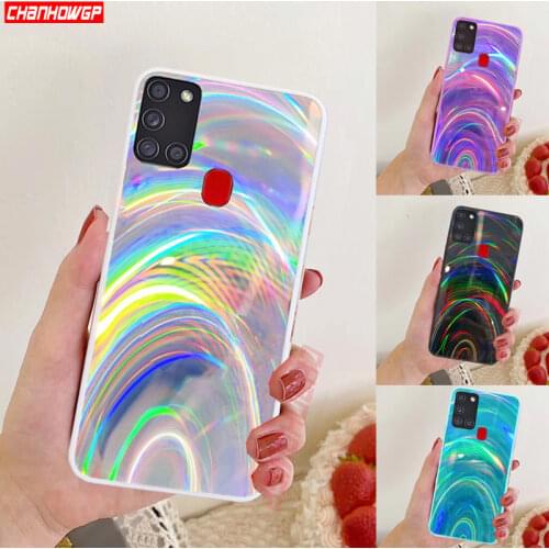 Luxury 3D Rainbow Soft Case For Samsung Galaxy A51 A71 A21S A01 A11 A31 A41 M11 M21 M30S A 51 71 Glitter Bling Mirror Back Cover
