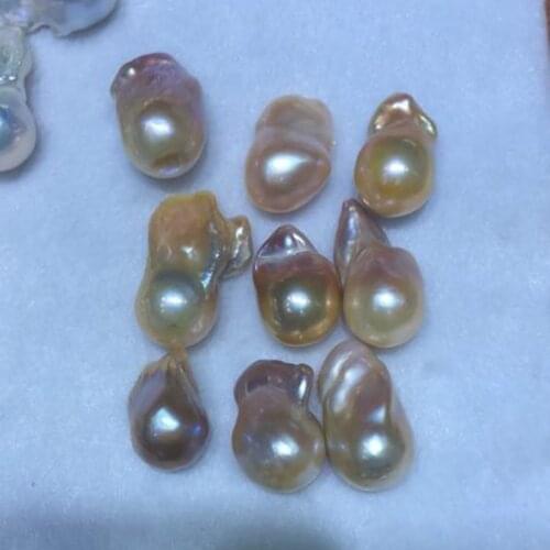 Top High quality baroque pearl earring in paired 2pcs/lot,no flaw15-18 mm,100% nature freshwater baroque pearl.half hole drilled