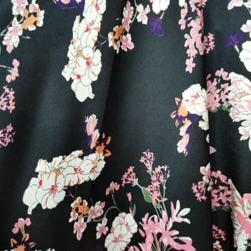 Charmeuse Flower Chiffon Printing Fabric Simulated Glossy Silky Chiffon Dress Shirt Skirt Material