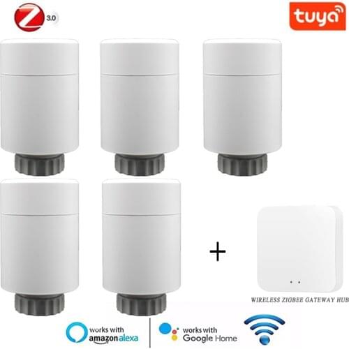 Tuya ZigBee3.0 Temperature Controller Valve Smart Home Thermostatic Radiator,Tuya Smart Life Remote Control,Support Alexa Google