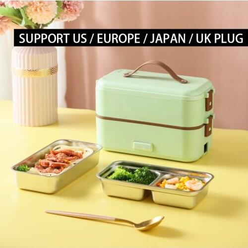 Three Layers Electric Cooking Heating Bento Lunch Box Stainless Steel Liner Insulation Plug-in Electric Heating Cooker Steamer