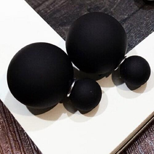2016 Fashion Stud Double Pearl Earrings Jewelry Women Two Side Matte Double Sided Stud Earrings for Women Fine