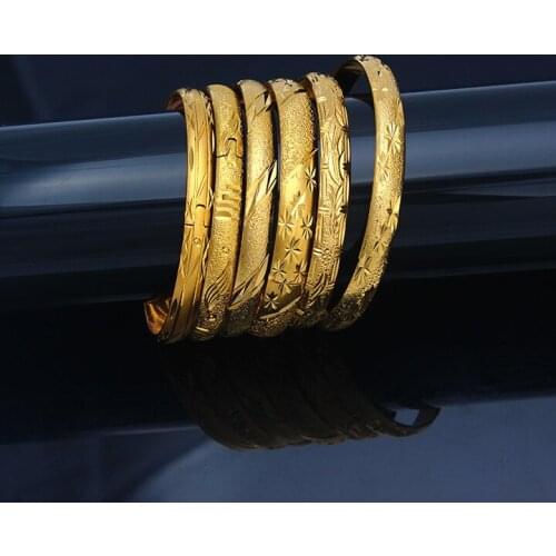 Fansheng Openable Dubai Gold Bangles For Women Men Gold African European Bracelets Ethiopia Girls Jewelry Girlfriend Gift