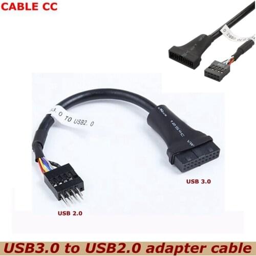 0.15M Computer Motherboard USB 3.0 20-pin Male Female to USB 2.0 9-pin Male Female Extension Adapter Cable for Desktop PC