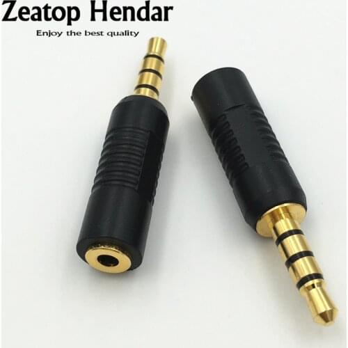 1Pcs Gold 2.5mm 4Pole Female to 3.5mm 4Pole Male Audio Stereo Plug 2.5mm to 3.5mm F/M Jack Adapter Connector
