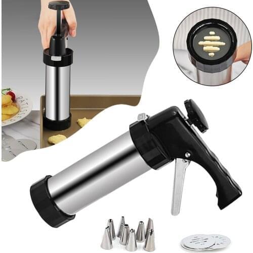 17pcs Cookie Press Icing Gun Set Cream Pastry Baking Tool Cake Decorating