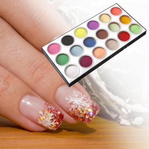 18Pcs Acrylic Powder Long Lasting Beginner Friendly Synthetic 18 Colors Acrylic Powder Sets for Salon