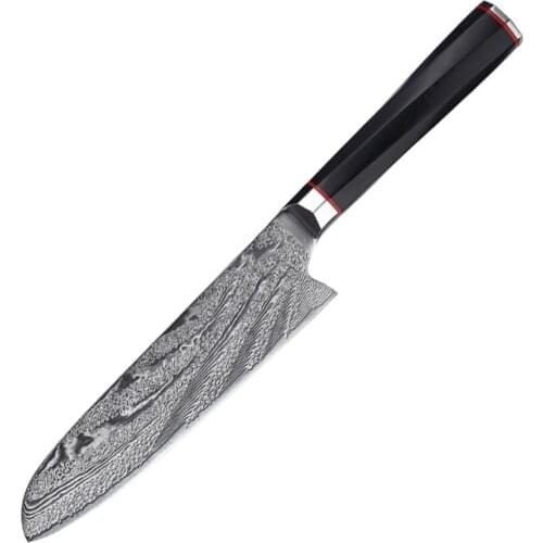 7 Inch Santoku Knife Professional Japanese Chef Knife AUS-10 Damascus Steel Razor Sharp Blade Meat Cutting Tools Kitchen Knives
