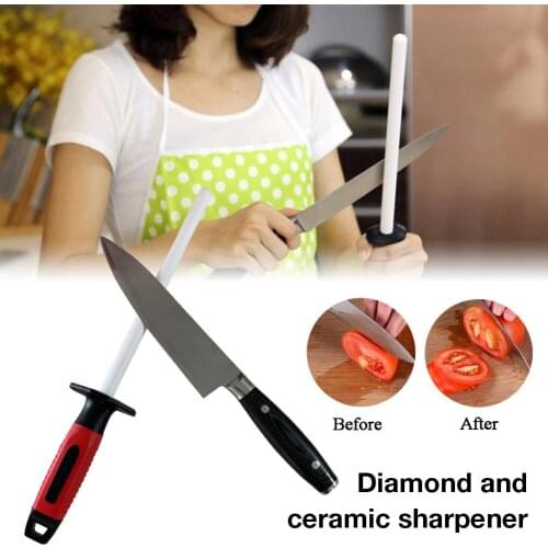 400/1000 New 10IN Diamond Ceramic Sharpening Bar Cutter Sharpeners Chef Steel Knife Blade Sharpening Rod Kitchen Assistant