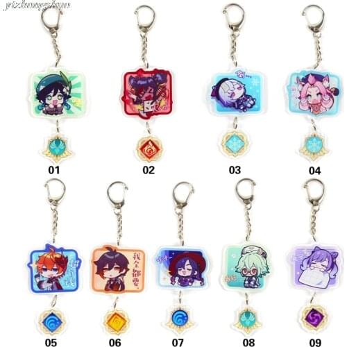 Genshin Impact Acrylic Animation Game Peripheral Two-dimensional Keychain Cute Pendant Accessories